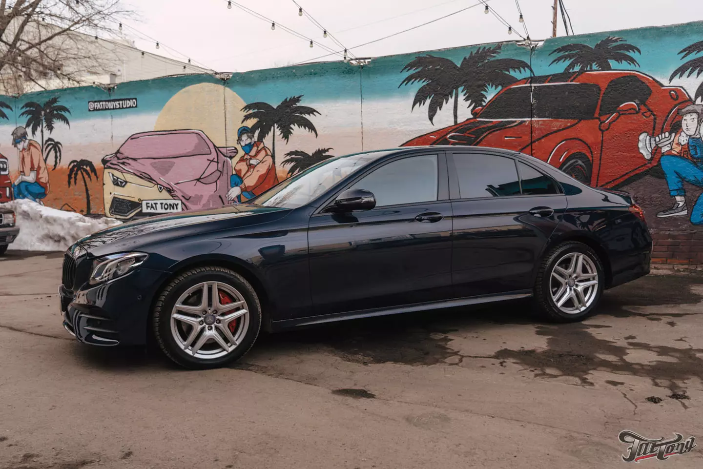 Частичный окрас и антихром для Mercedes E53